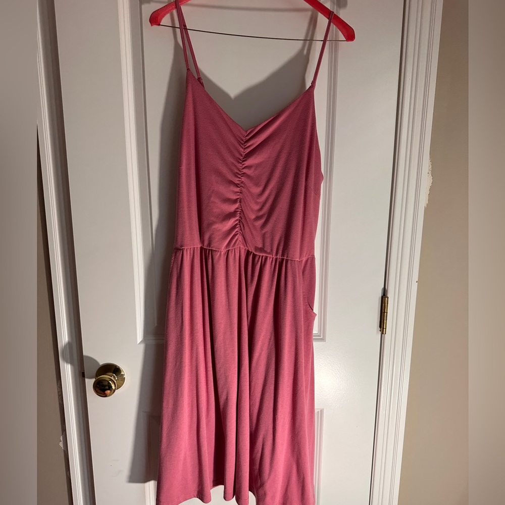 Flirty & Fun Pink Cotton Beach Dress Large - super soft!